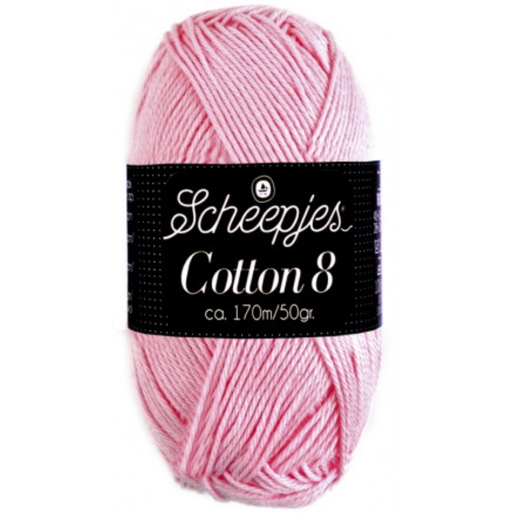 2pk Cotton 8 by Scheepjes Fingering 100% Cotton186 yards/50 grams pink/Turquoise